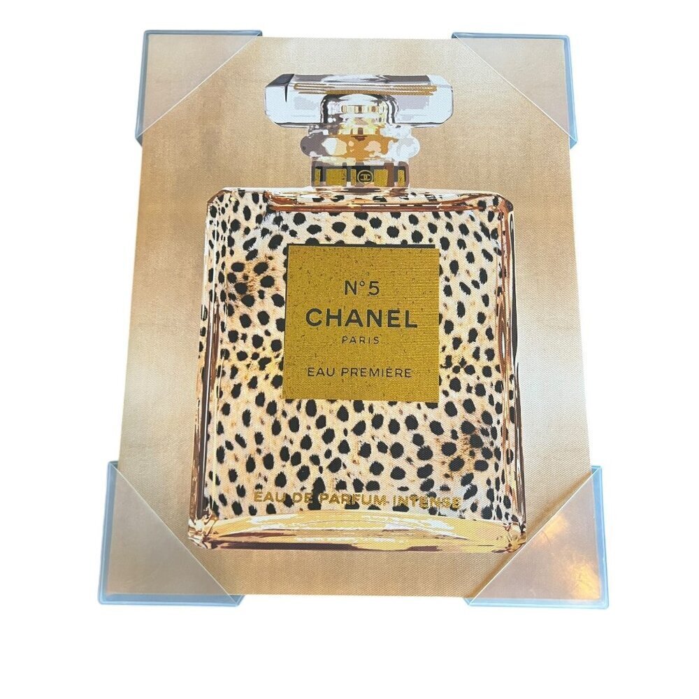 CHANEL No. 5 CHEETAH PRINT PERFUME BOTTLE CANVAS PICTURE